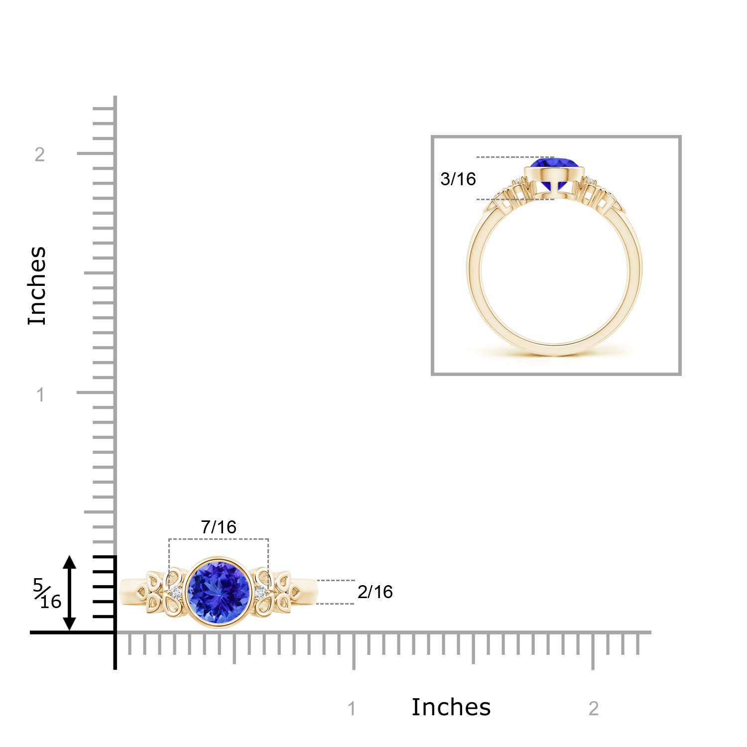 AAA - Tanzanite / 0.92 CT / 14 KT Yellow Gold