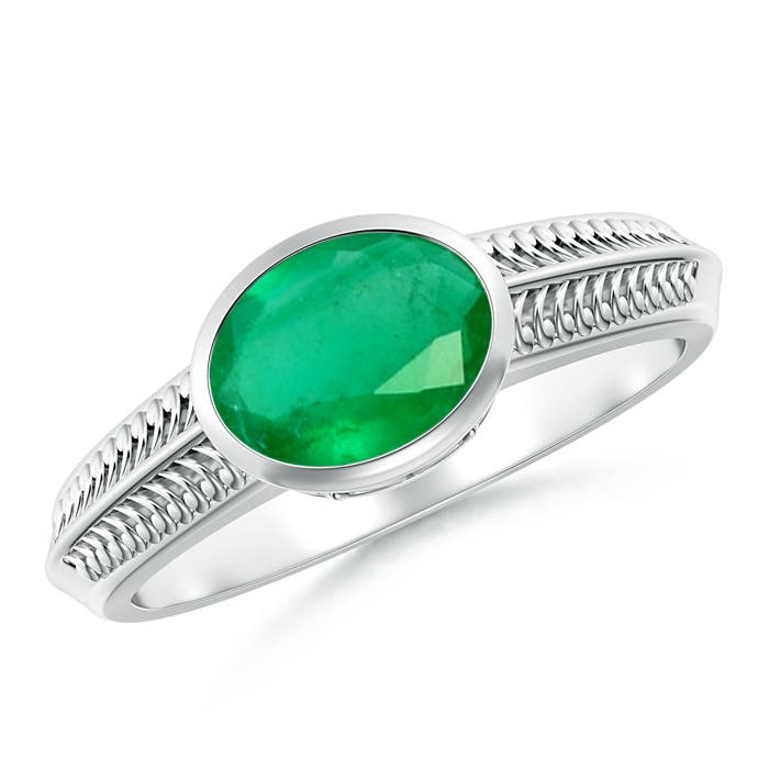 A - Emerald / 1.1 CT / 14 KT White Gold