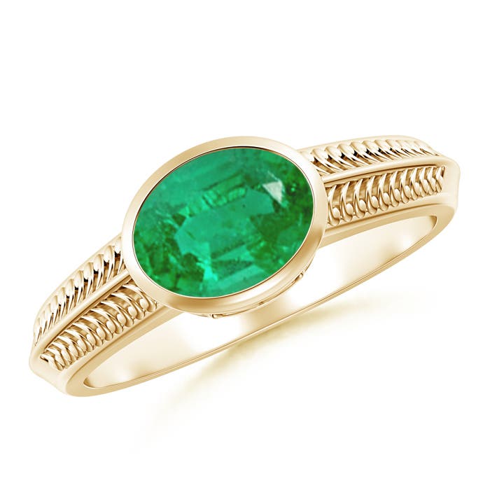 AA - Emerald / 1.1 CT / 14 KT Yellow Gold