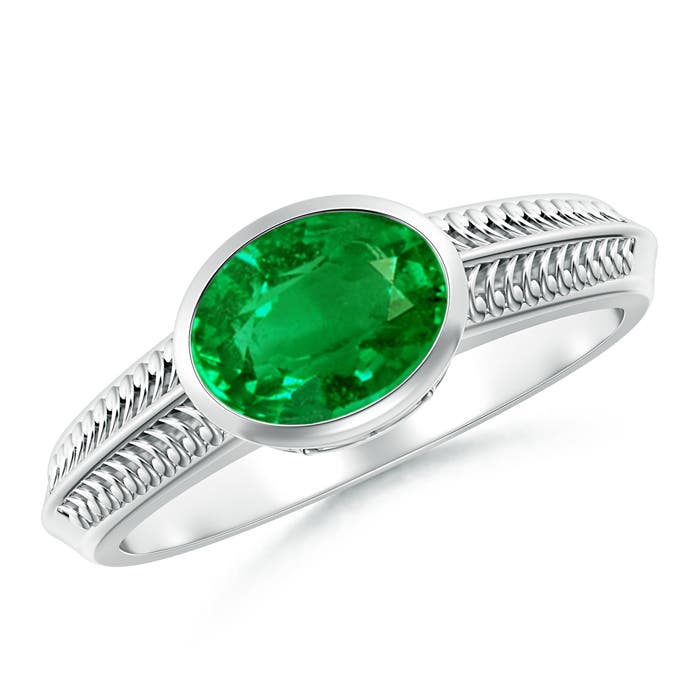 AAAA - Emerald / 1.1 CT / 14 KT White Gold