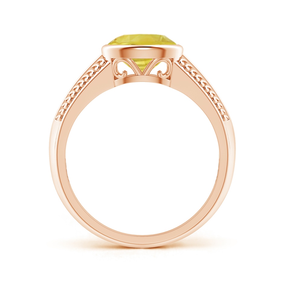 8x6mm A Vintage Inspired Bezel-Set Yellow Sapphire Ring with Grooves in Rose Gold side 199