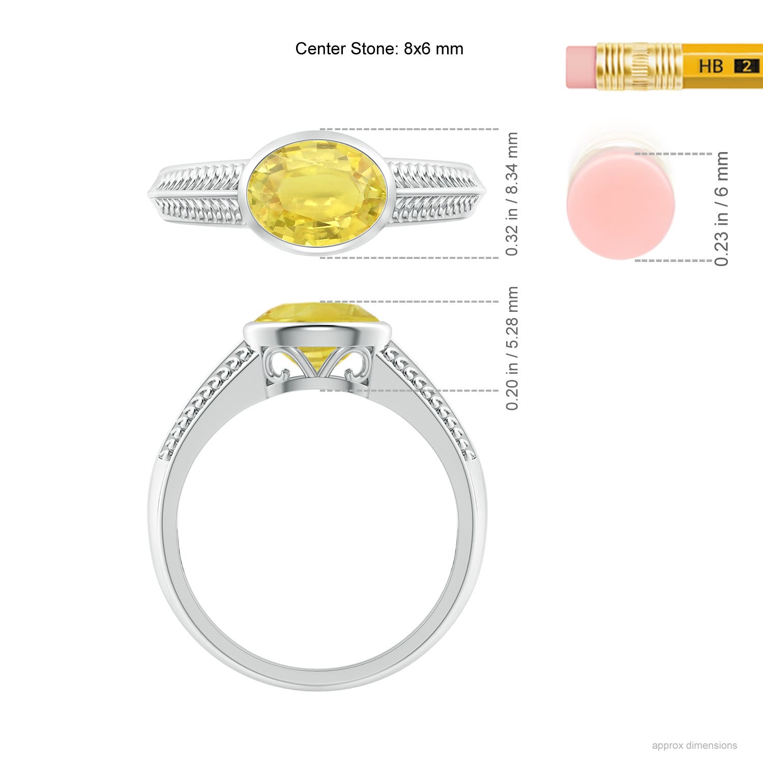 A - Yellow Sapphire / 1.5 CT / 14 KT White Gold