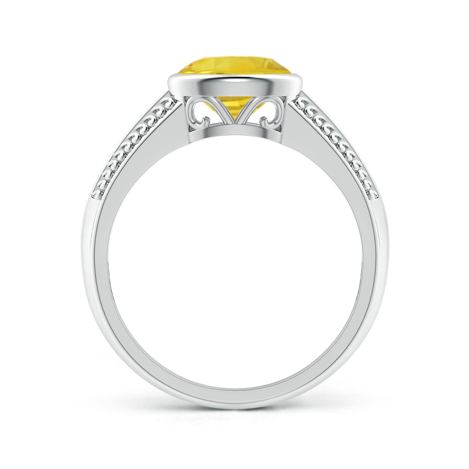 AA - Yellow Sapphire / 1.5 CT / 14 KT White Gold