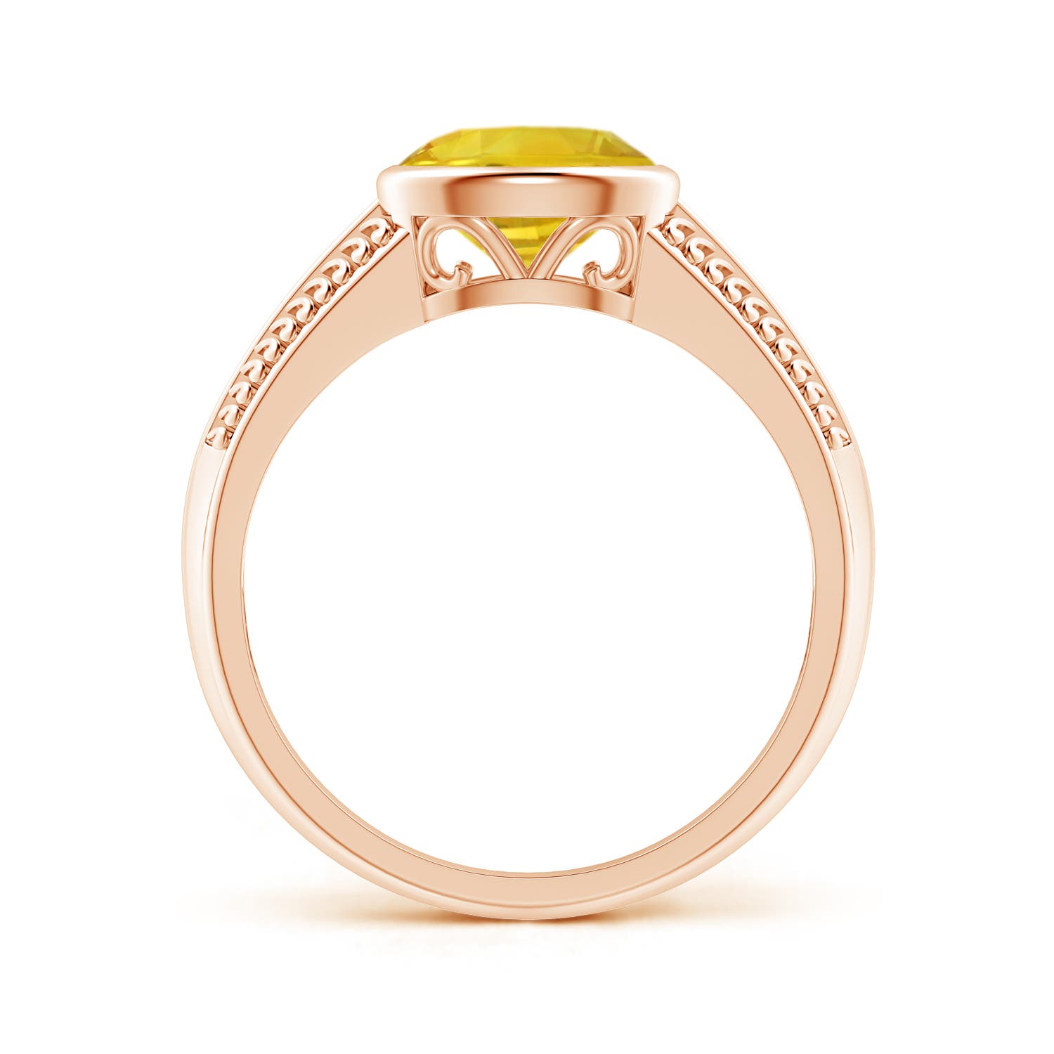 AAA - Yellow Sapphire / 1.5 CT / 14 KT Rose Gold