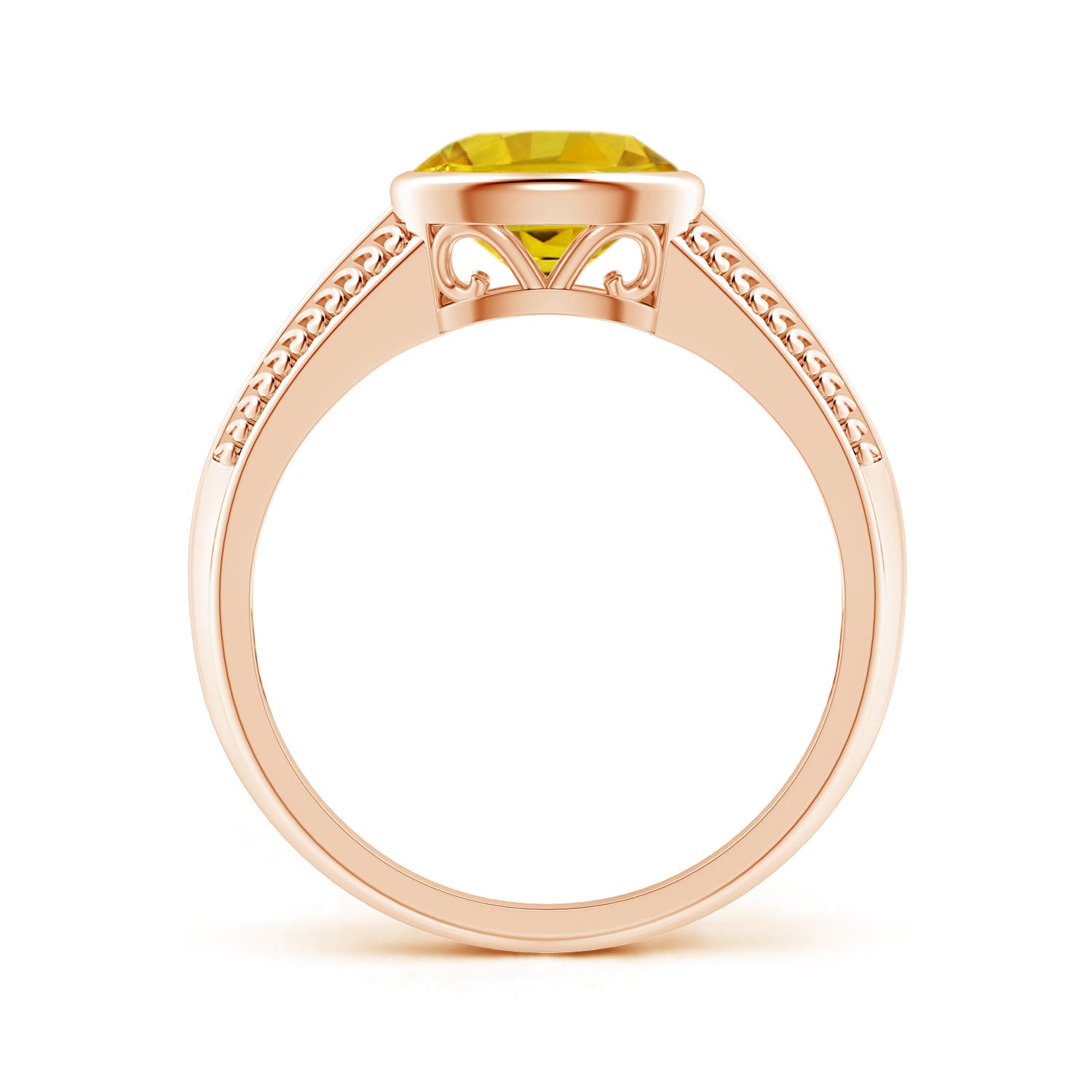 AAAA - Yellow Sapphire / 1.5 CT / 14 KT Rose Gold