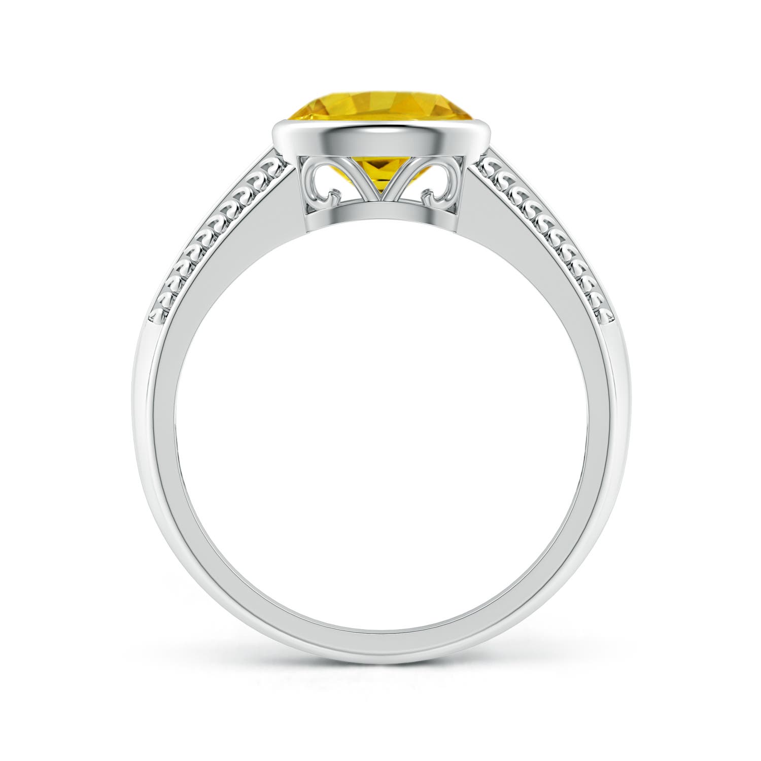 AAAA - Yellow Sapphire / 1.5 CT / 14 KT White Gold