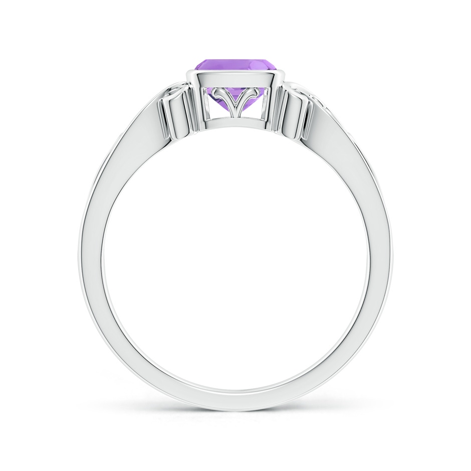 5mm A Vintage Style Cushion Amethyst Solitaire Ring in P950 Platinum side 199