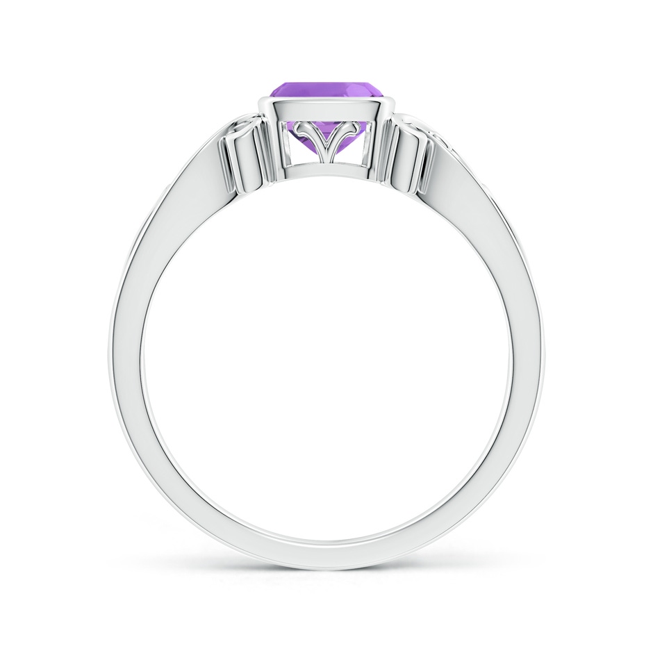 5mm AA Vintage Style Cushion Amethyst Solitaire Ring in P950 Platinum side 199