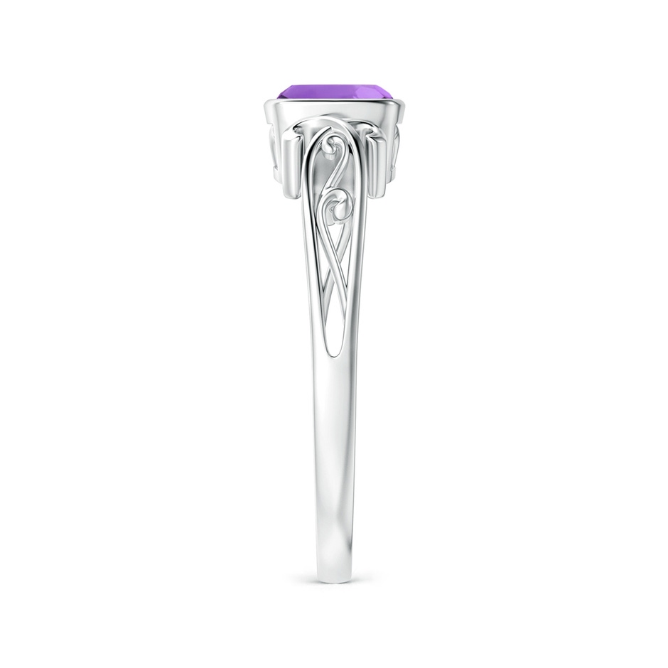 5mm AA Vintage Style Cushion Amethyst Solitaire Ring in P950 Platinum side 299