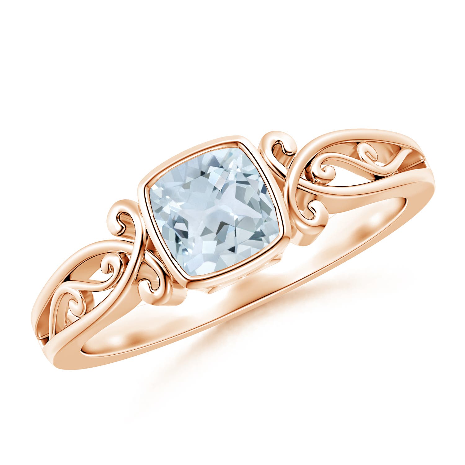 A - Aquamarine / 0.52 CT / 14 KT Rose Gold