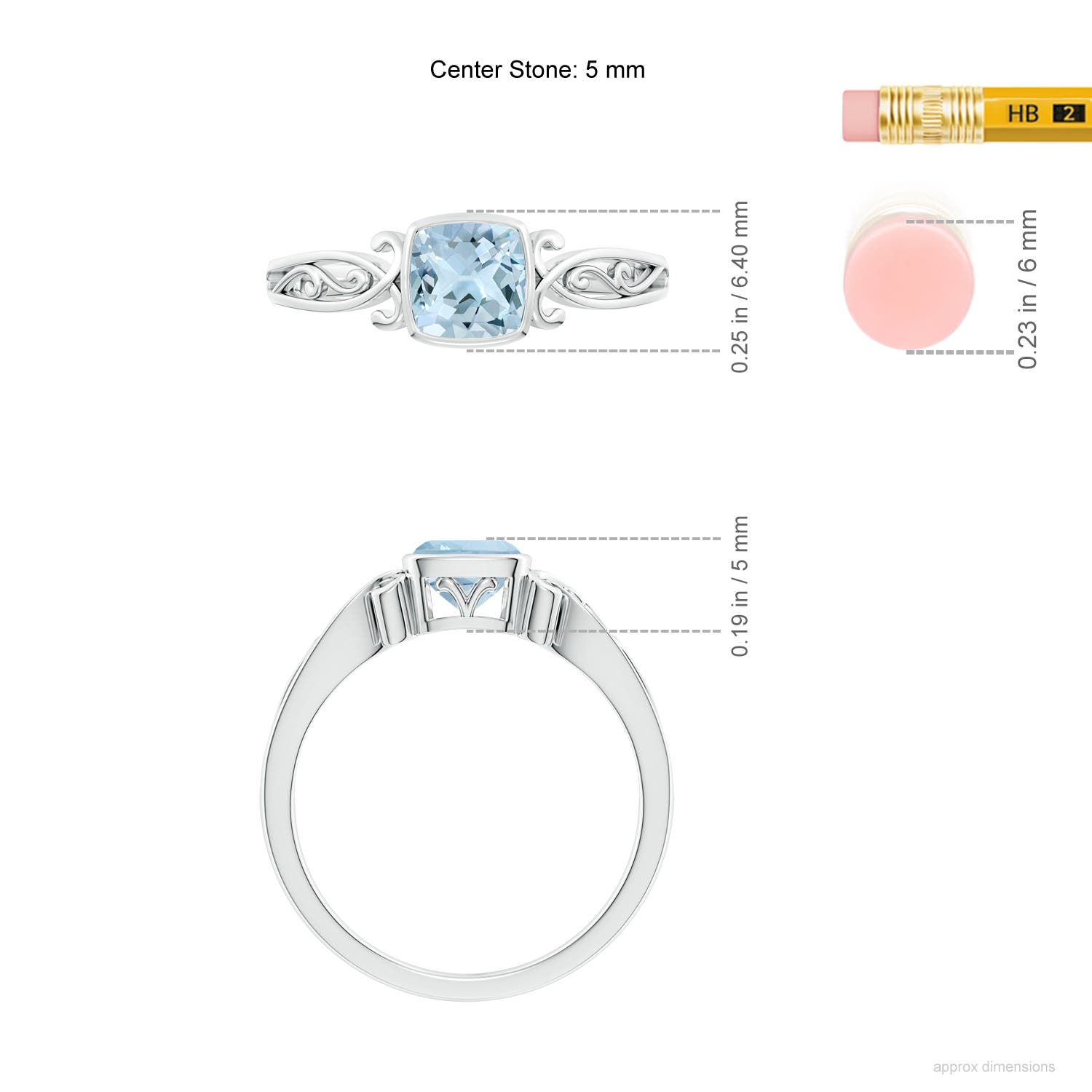 AA - Aquamarine / 0.52 CT / 14 KT White Gold