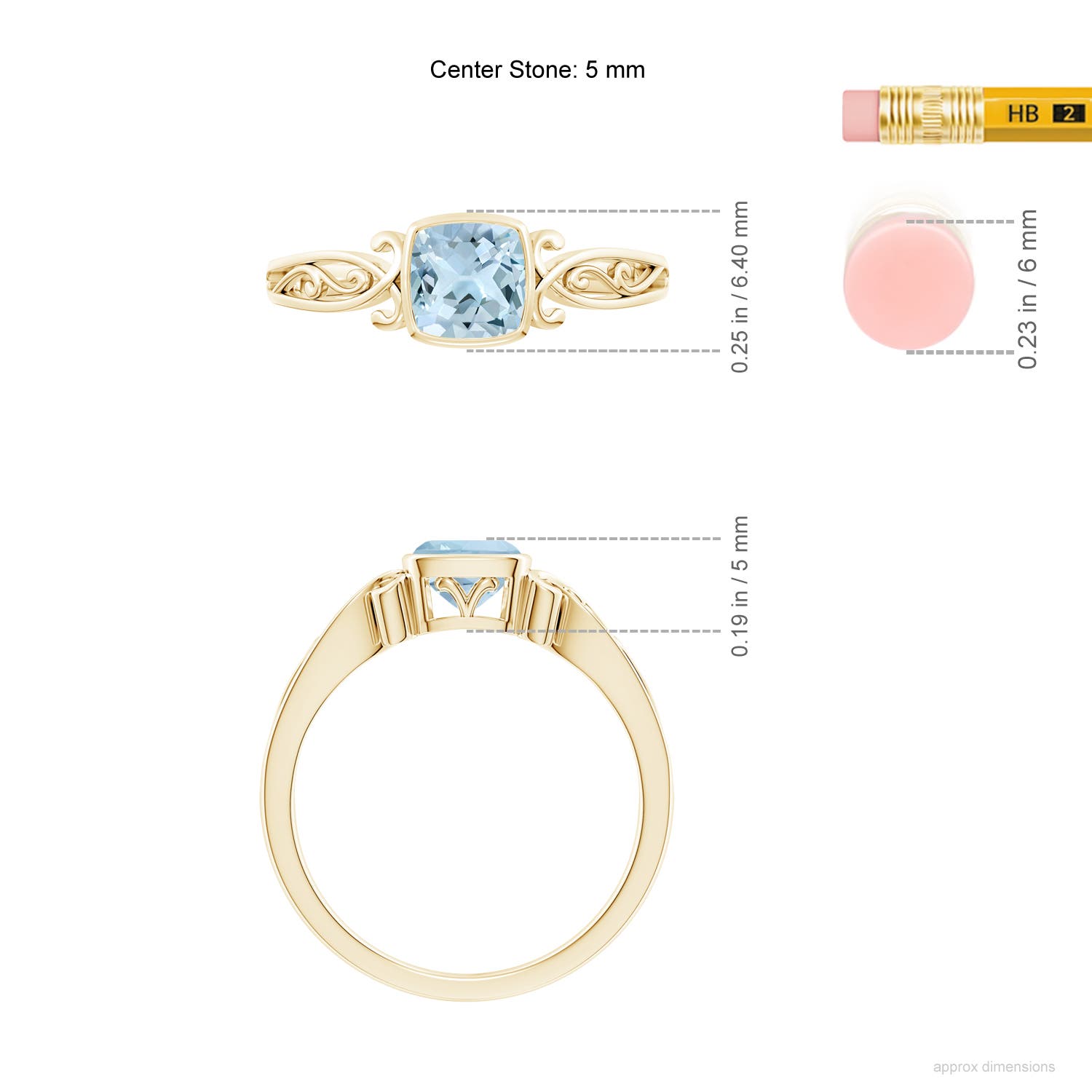 AA - Aquamarine / 0.52 CT / 14 KT Yellow Gold