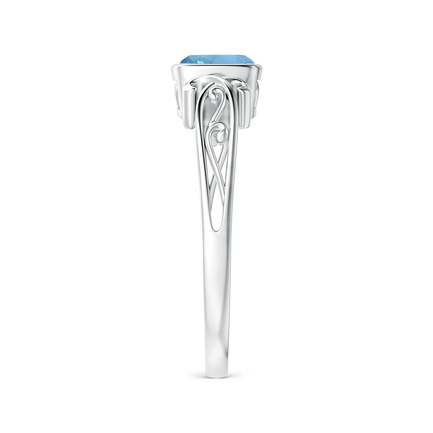 AAAA - Aquamarine / 0.52 CT / 14 KT White Gold