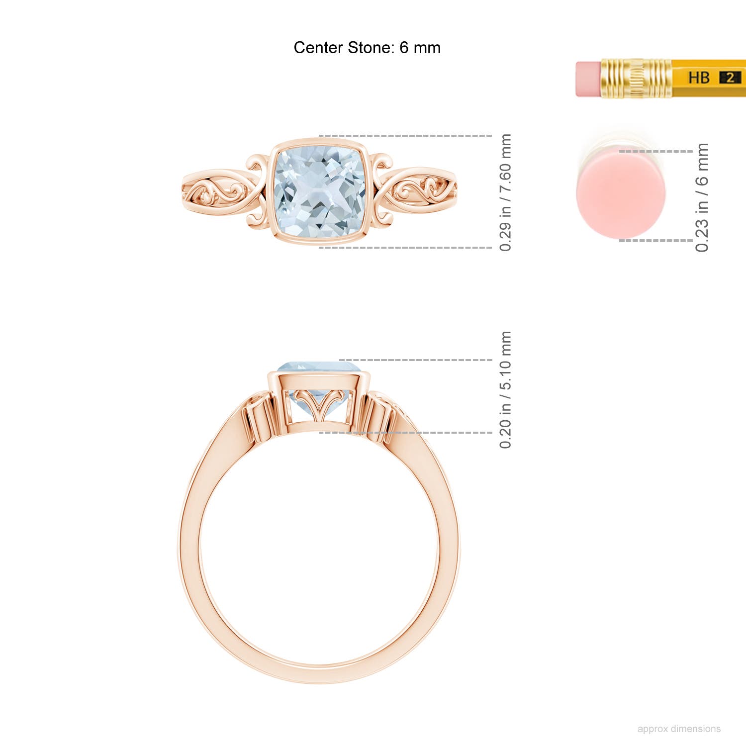 A - Aquamarine / 0.88 CT / 14 KT Rose Gold