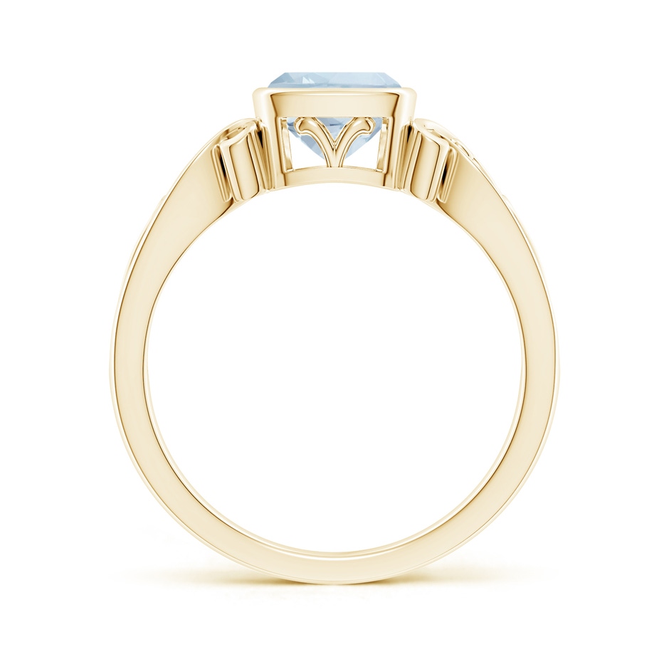 6mm A Vintage Style Cushion Aquamarine Solitaire Ring in Yellow Gold side 199