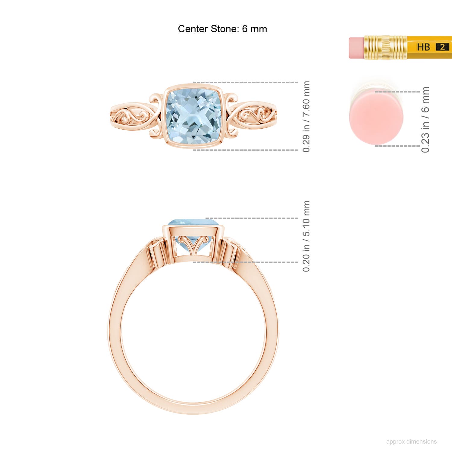 AA - Aquamarine / 0.88 CT / 14 KT Rose Gold