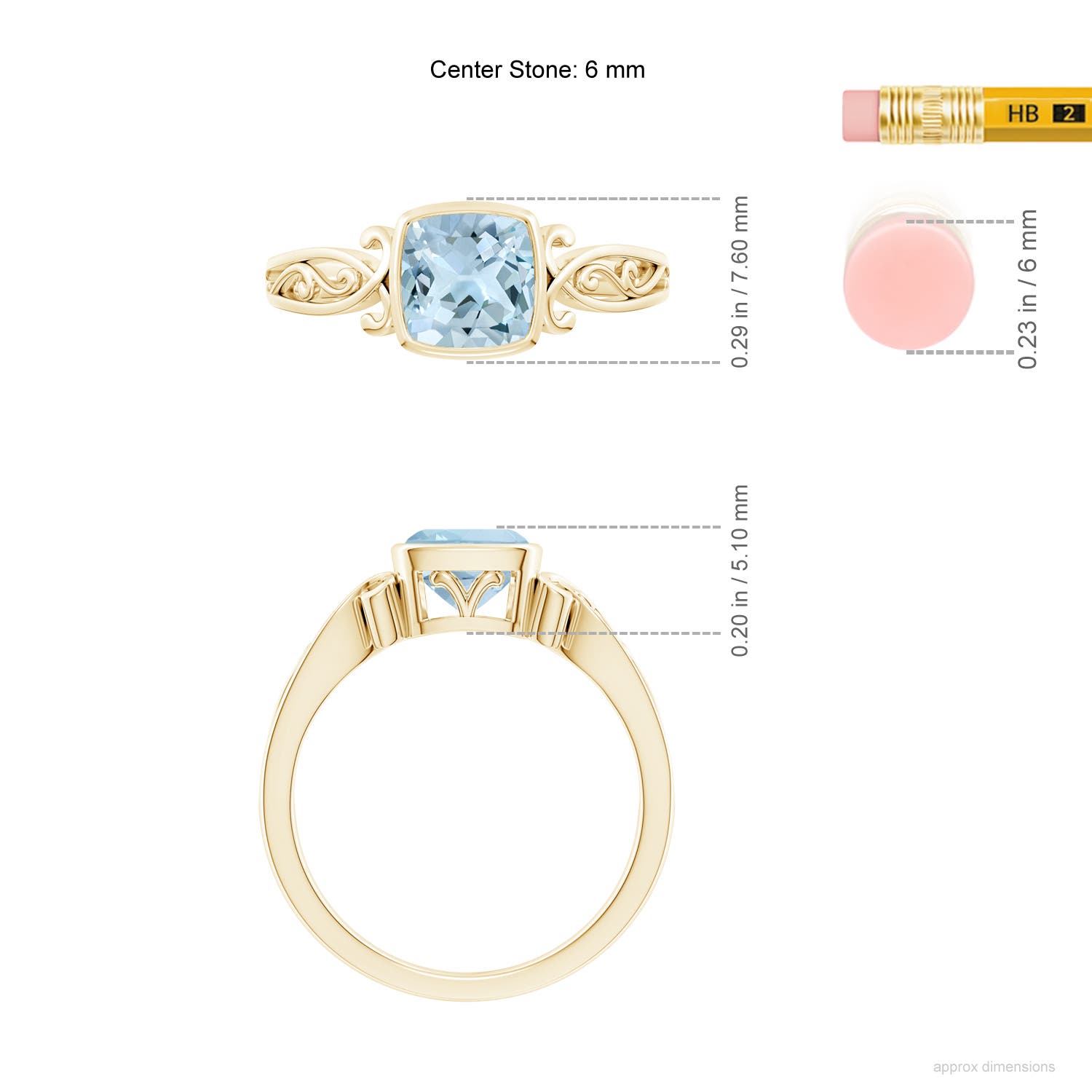 AA - Aquamarine / 0.88 CT / 14 KT Yellow Gold