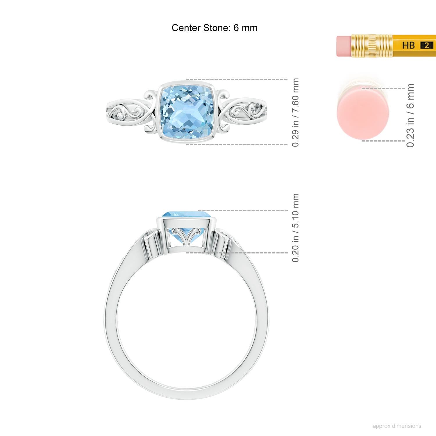 AAA - Aquamarine / 0.88 CT / 14 KT White Gold