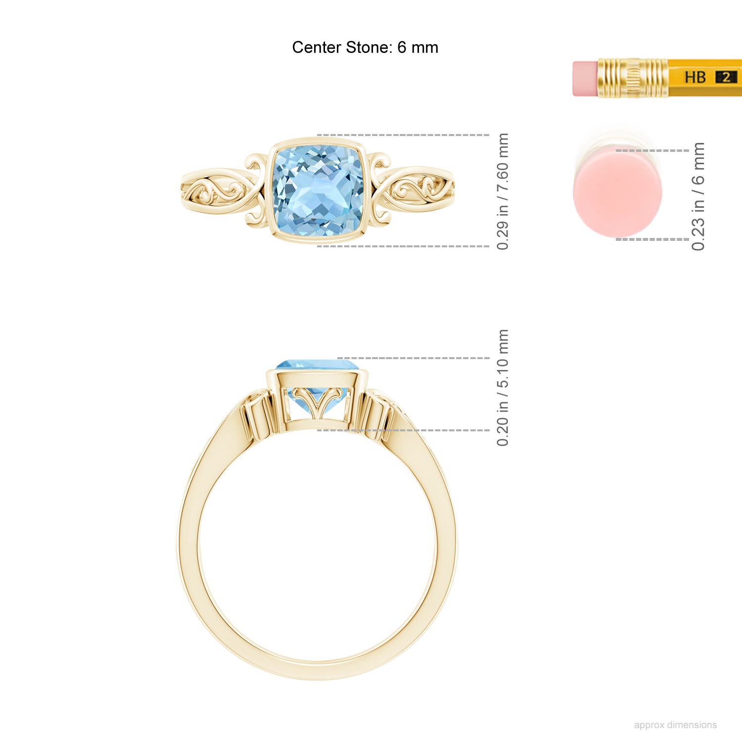 AAA - Aquamarine / 0.88 CT / 14 KT Yellow Gold