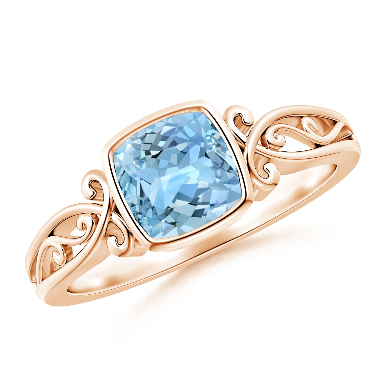 AAAA - Aquamarine / 0.88 CT / 14 KT Rose Gold