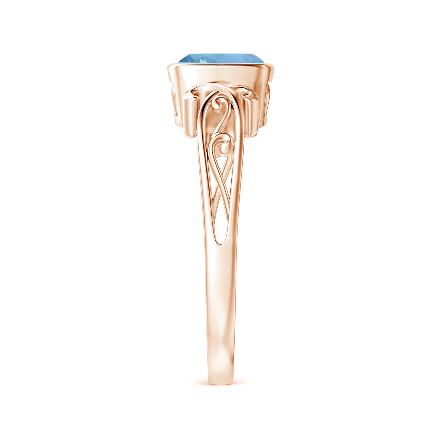 AAAA - Aquamarine / 0.88 CT / 14 KT Rose Gold