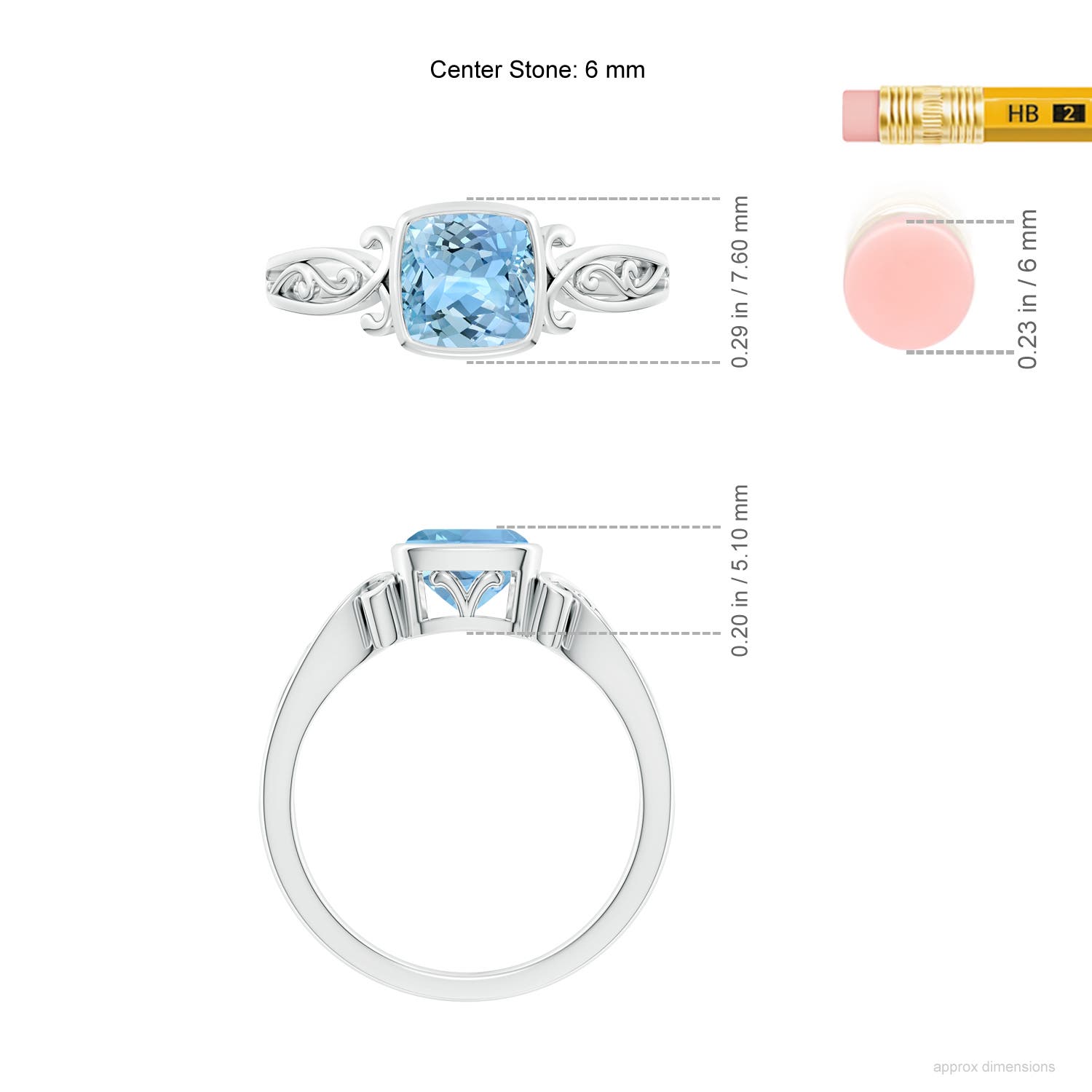 AAAA - Aquamarine / 0.88 CT / 14 KT White Gold