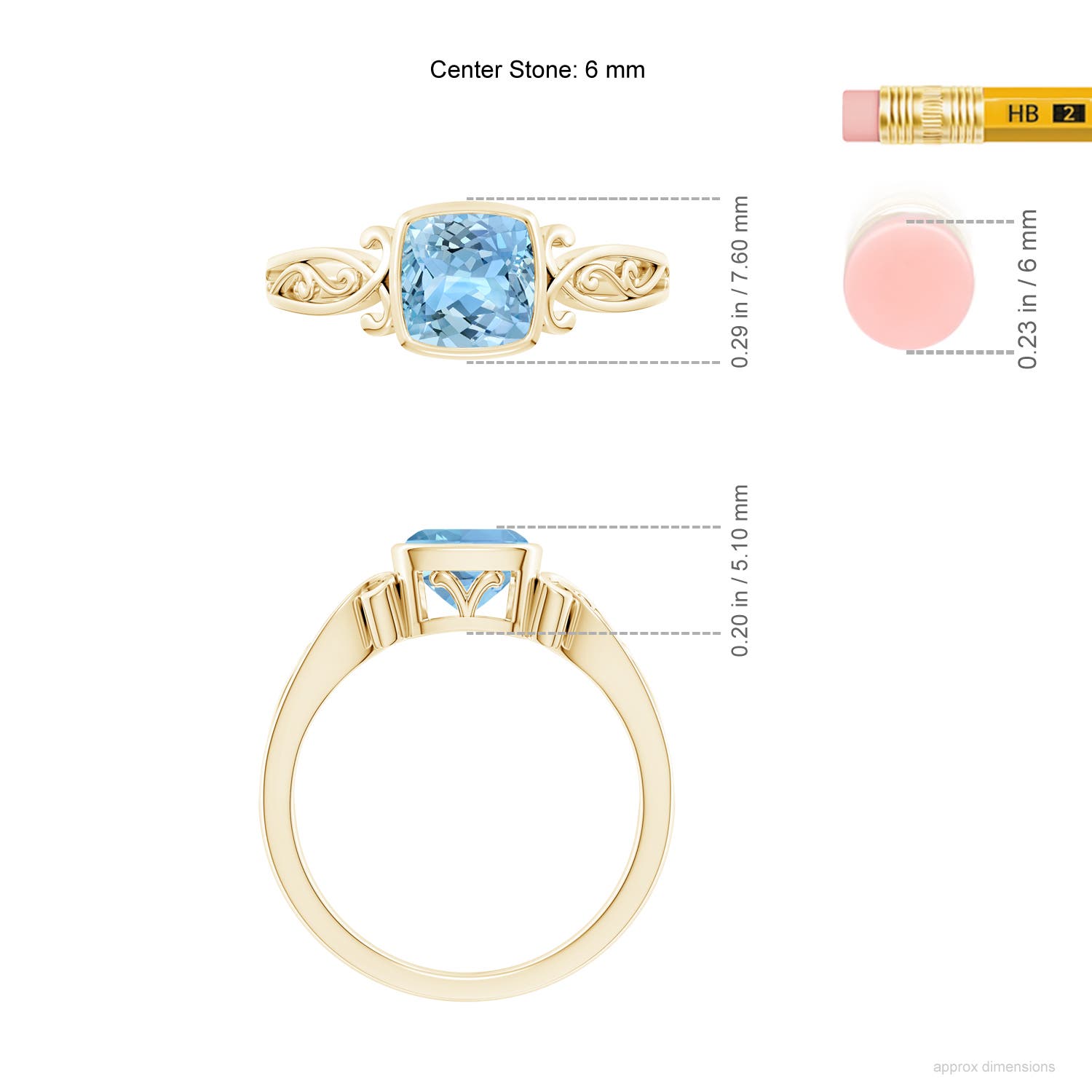 AAAA - Aquamarine / 0.88 CT / 14 KT Yellow Gold