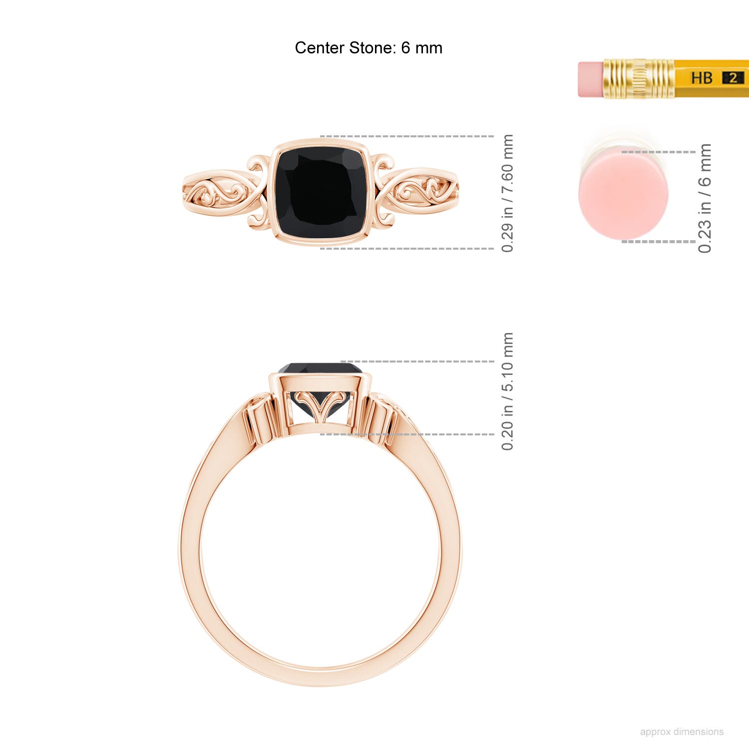 AAA - Black Onyx / 0.85 CT / 14 KT Rose Gold