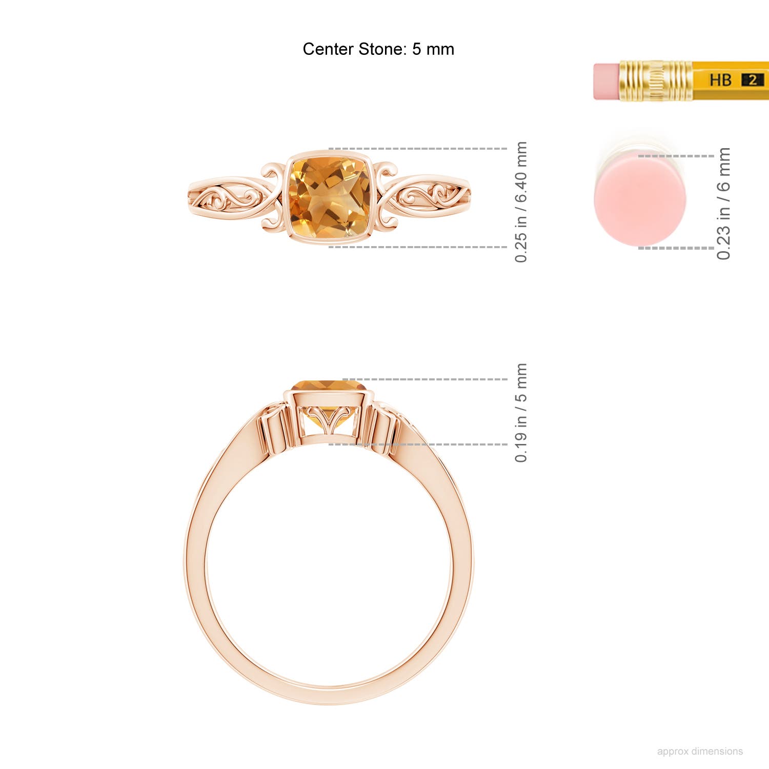 A - Citrine / 0.6 CT / 14 KT Rose Gold