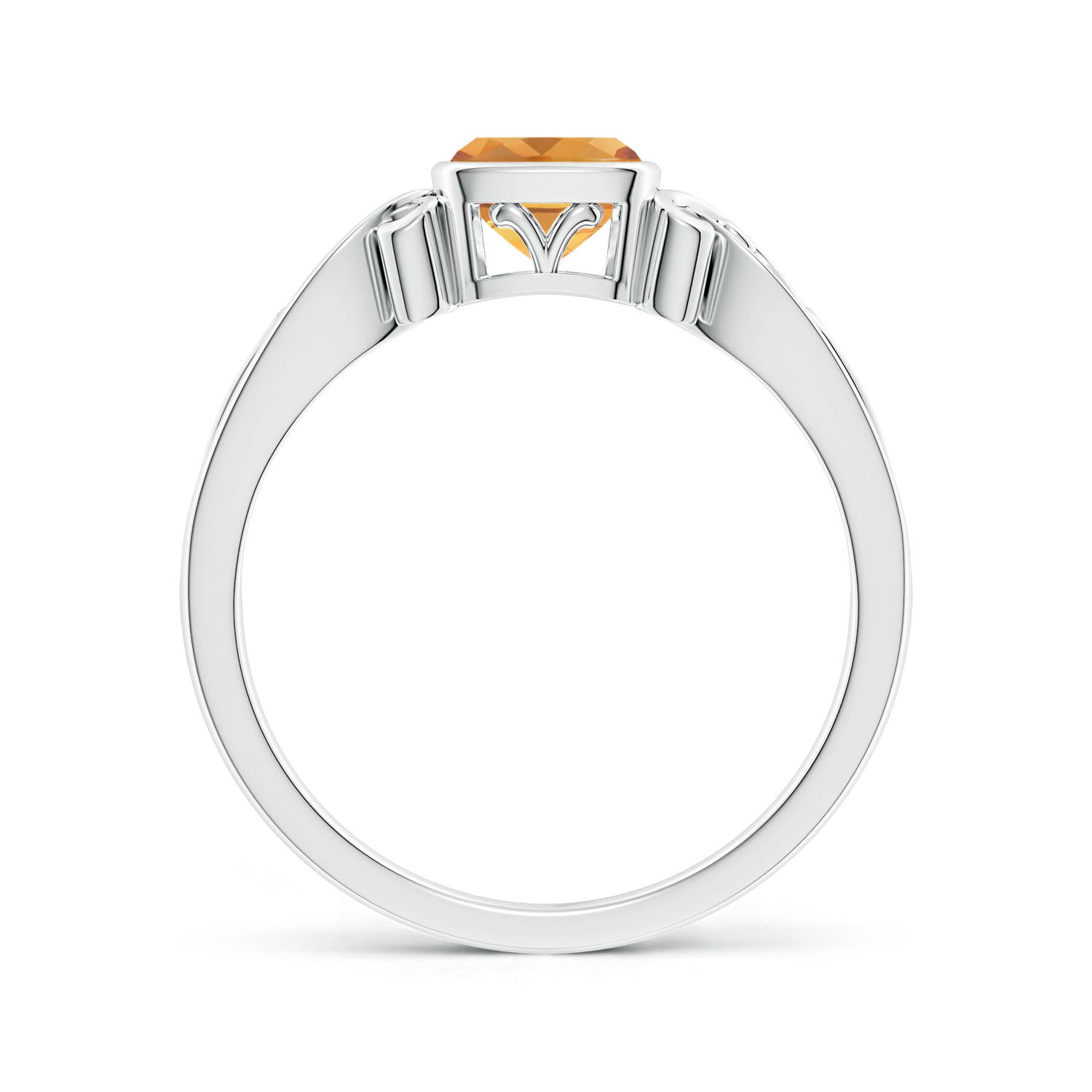 A - Citrine / 0.6 CT / 14 KT White Gold