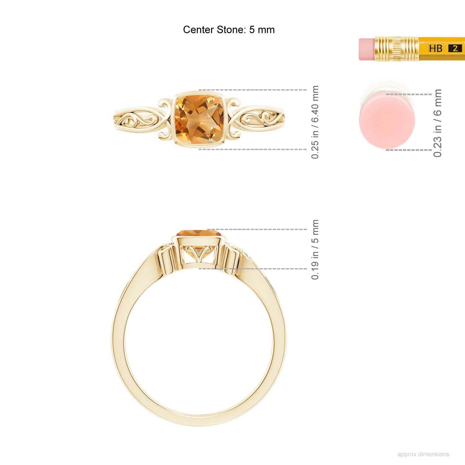 A - Citrine / 0.6 CT / 14 KT Yellow Gold