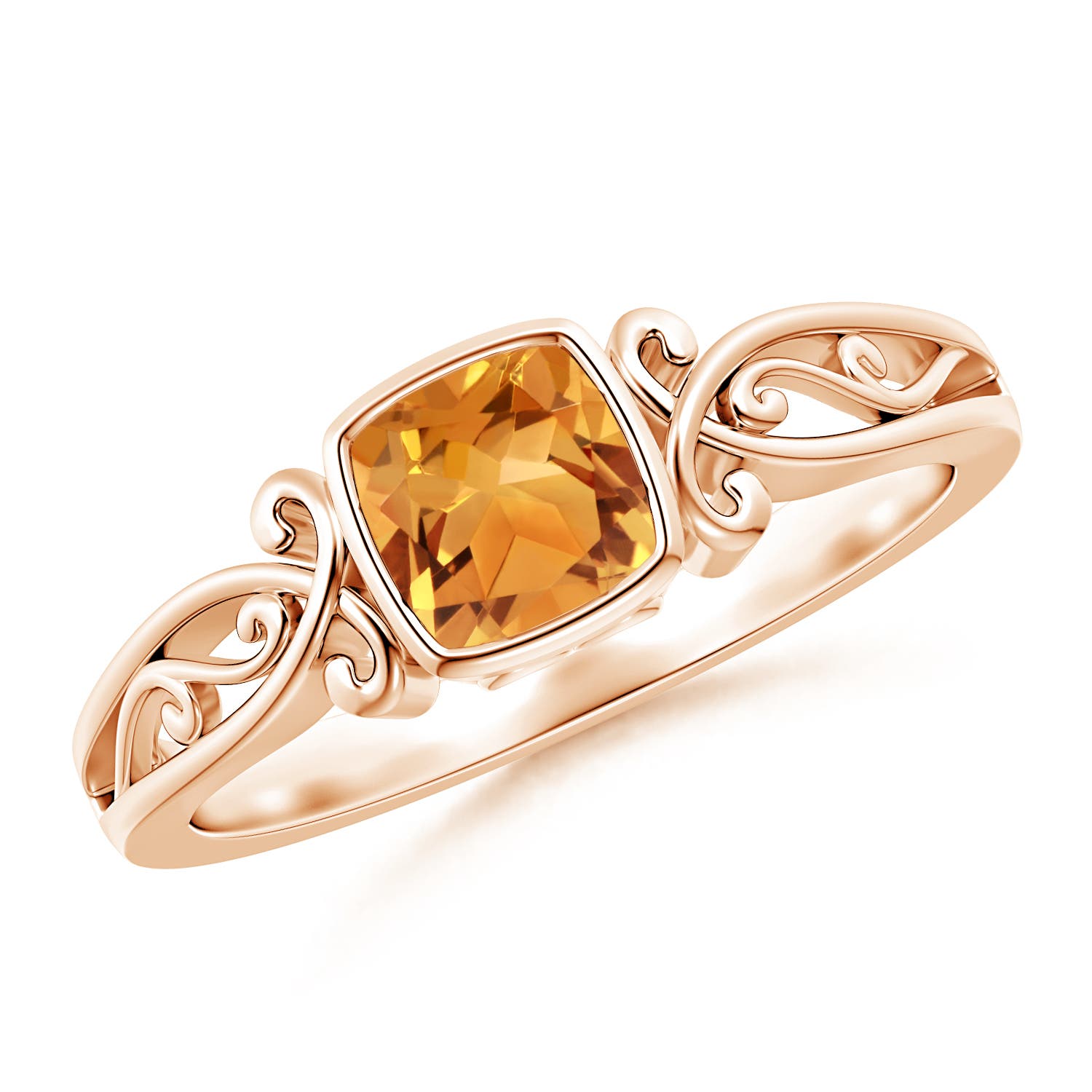 AA - Citrine / 0.6 CT / 14 KT Rose Gold