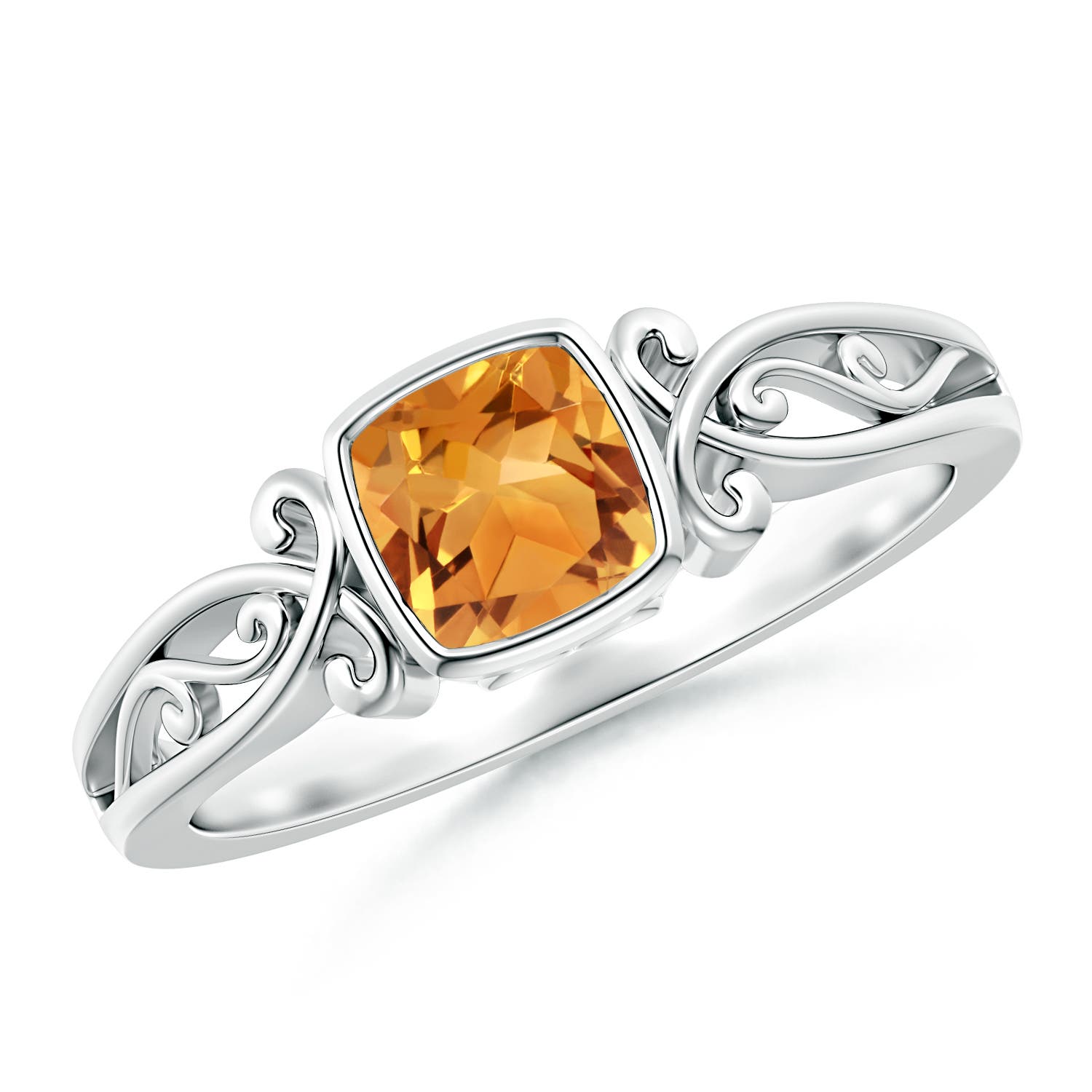 AA - Citrine / 0.6 CT / 14 KT White Gold