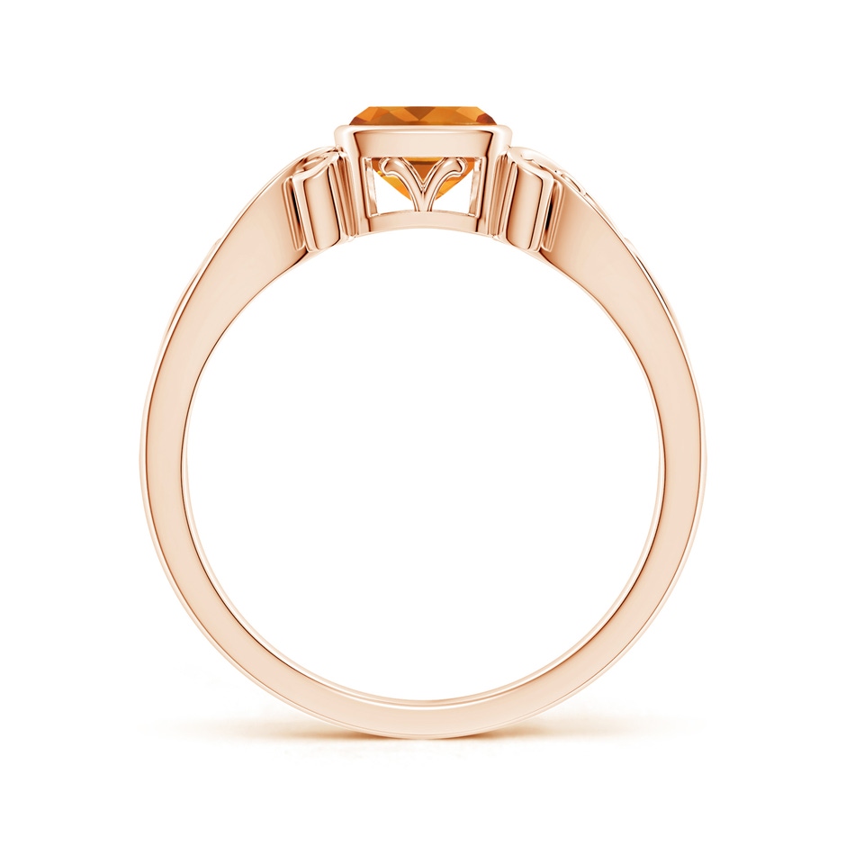 5mm AAA Vintage Style Cushion Citrine Solitaire Ring in Rose Gold side 199