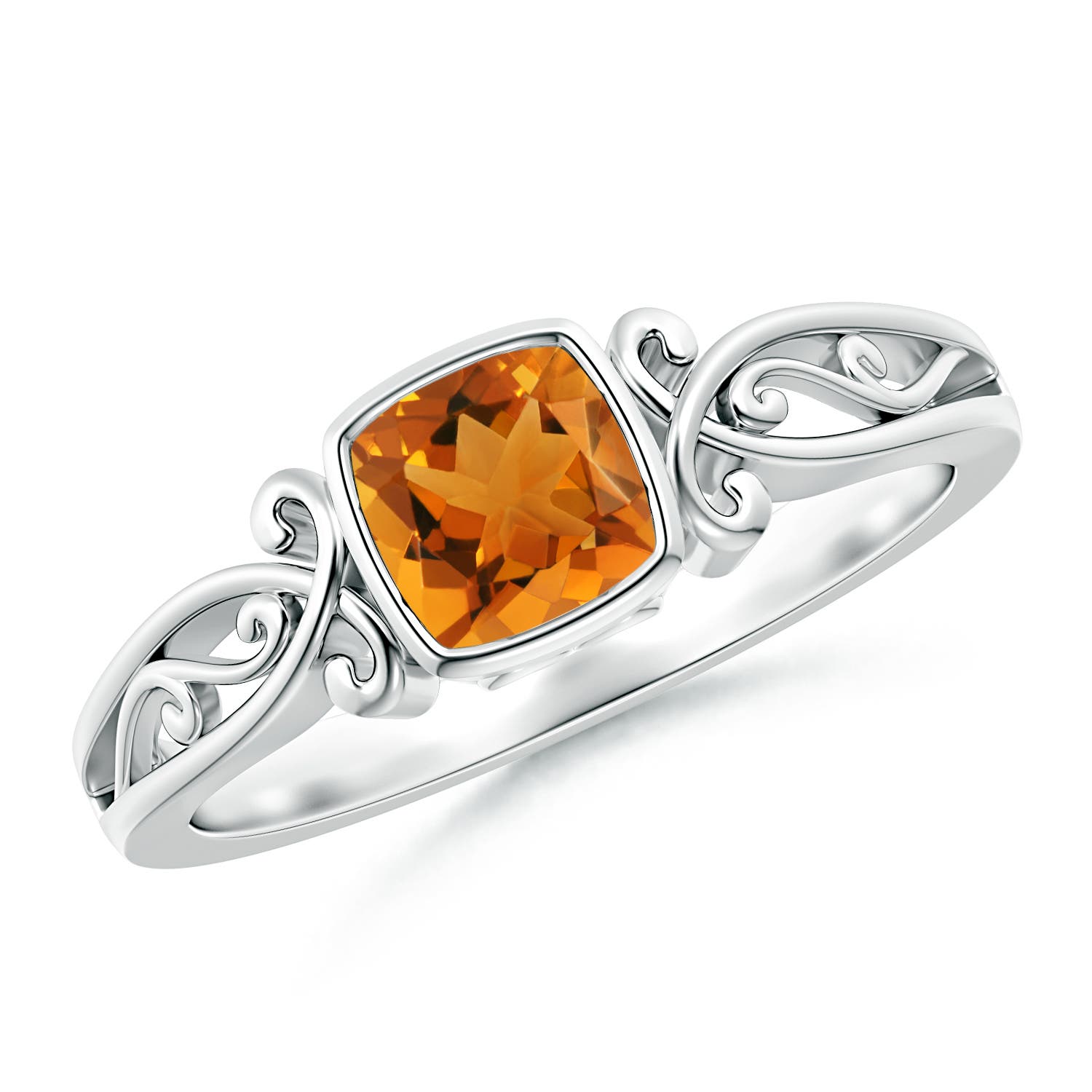 AAA - Citrine / 0.6 CT / 14 KT White Gold