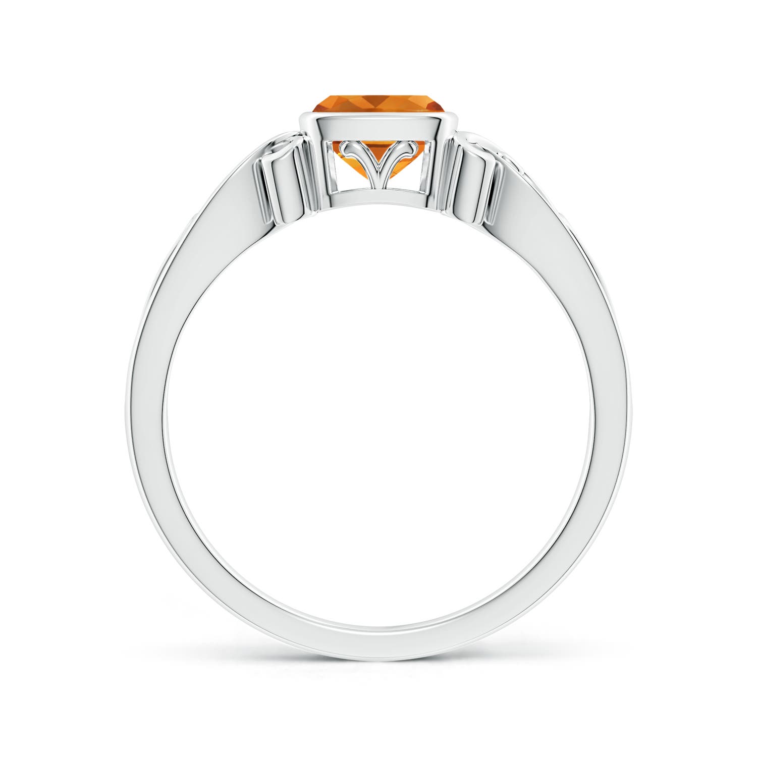 AAA - Citrine / 0.6 CT / 14 KT White Gold