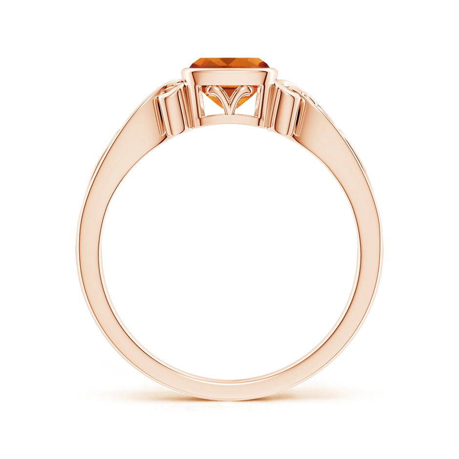 5mm AAAA Vintage Style Cushion Citrine Solitaire Ring in 18K Rose Gold side 199