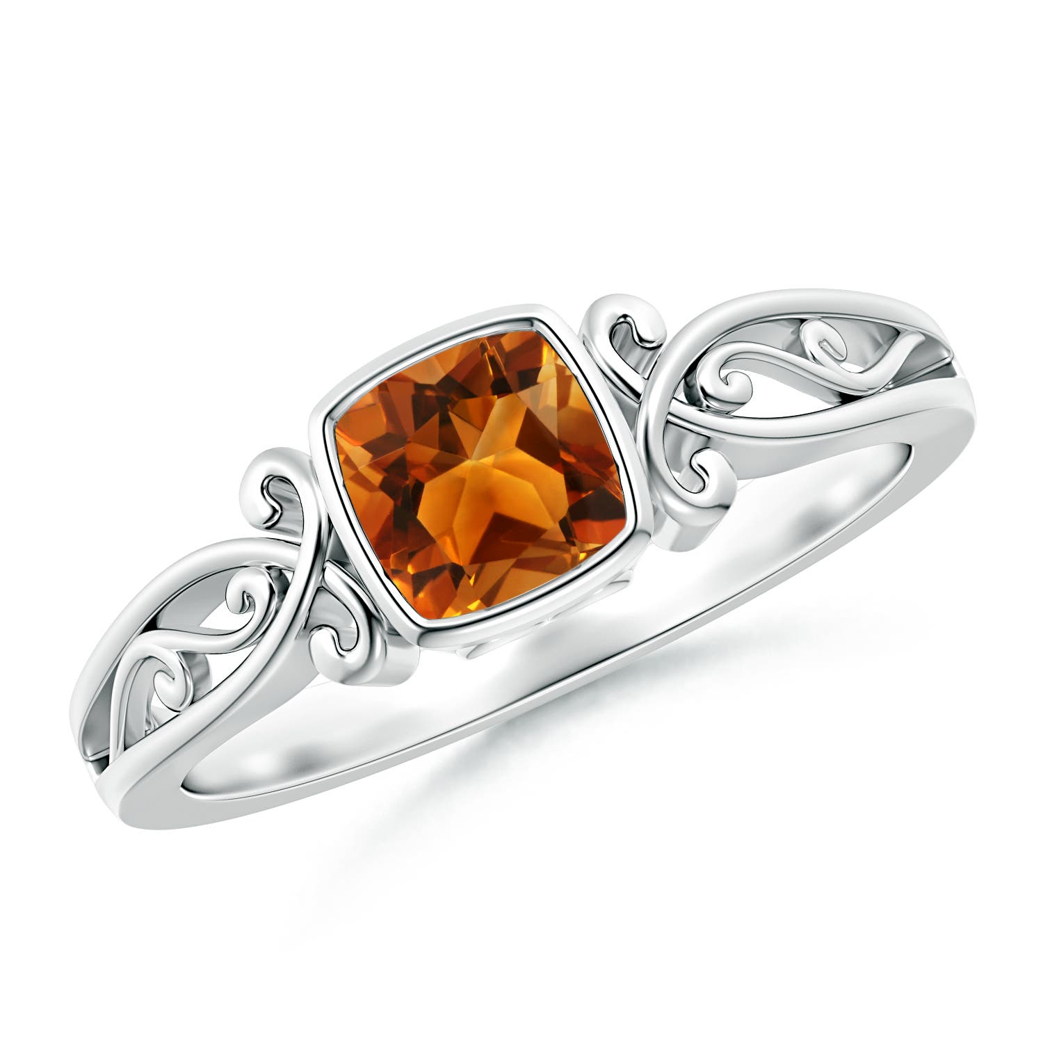 AAAA - Citrine / 0.6 CT / 14 KT White Gold