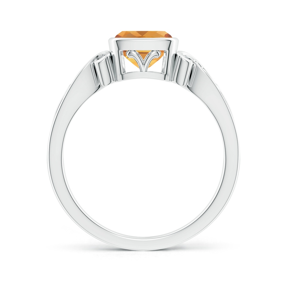 6mm A Vintage Style Cushion Citrine Solitaire Ring in White Gold side 199