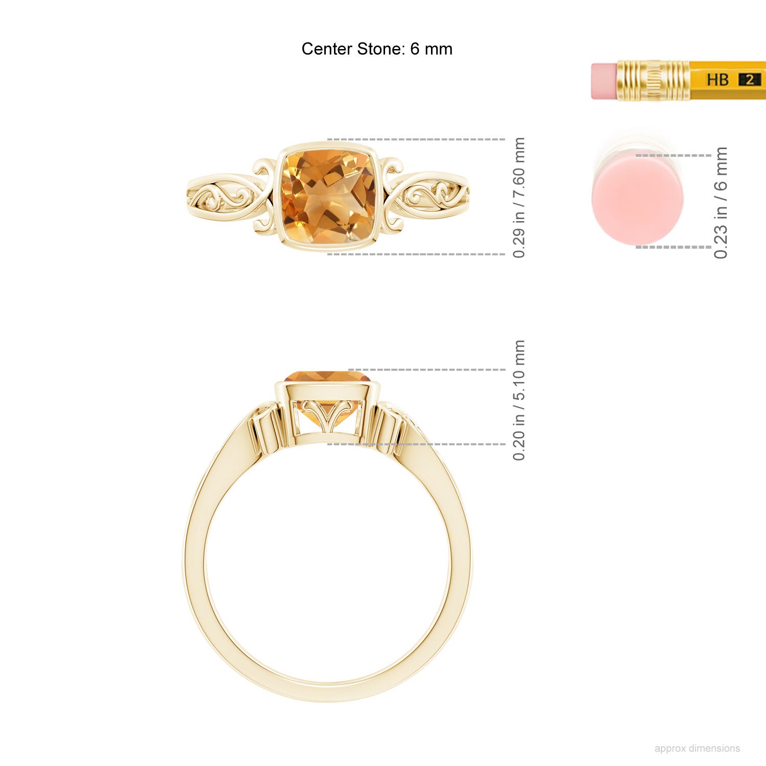 A - Citrine / 0.9 CT / 14 KT Yellow Gold