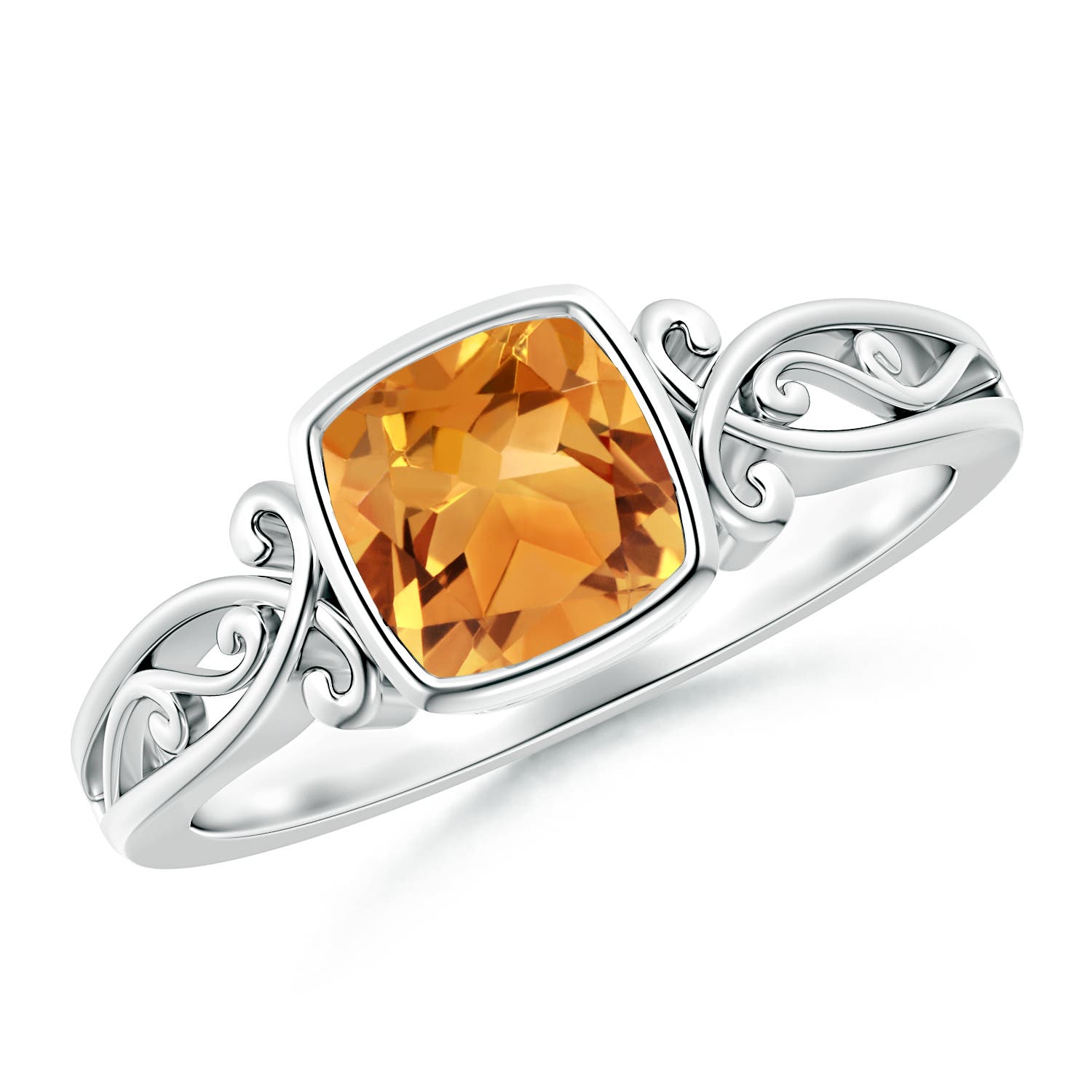 AA - Citrine / 0.9 CT / 14 KT White Gold