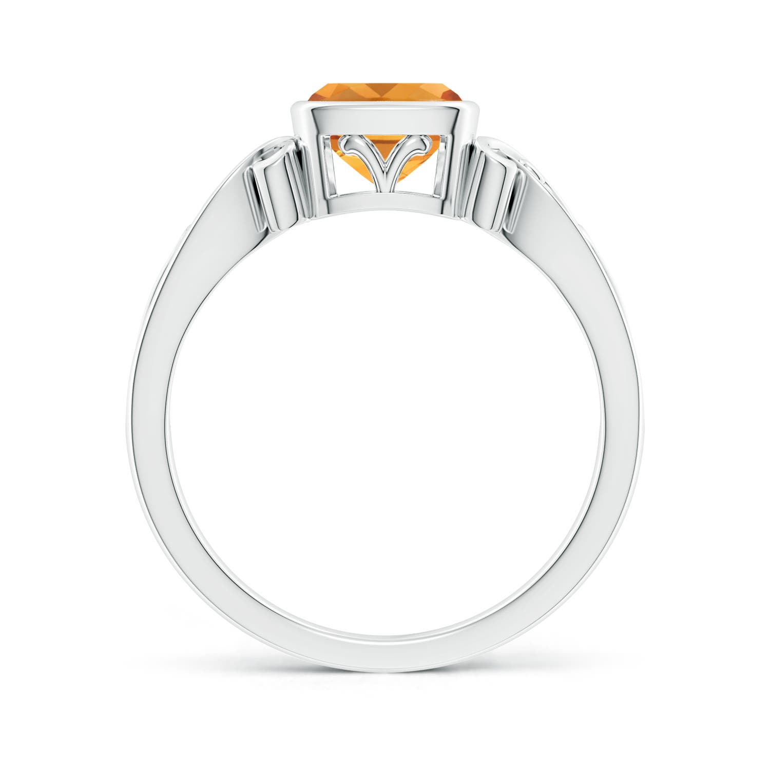 AA - Citrine / 0.9 CT / 14 KT White Gold