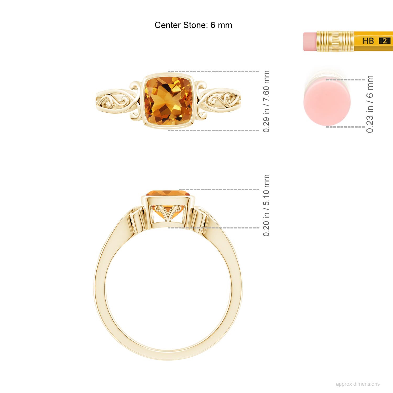 AA - Citrine / 0.9 CT / 14 KT Yellow Gold