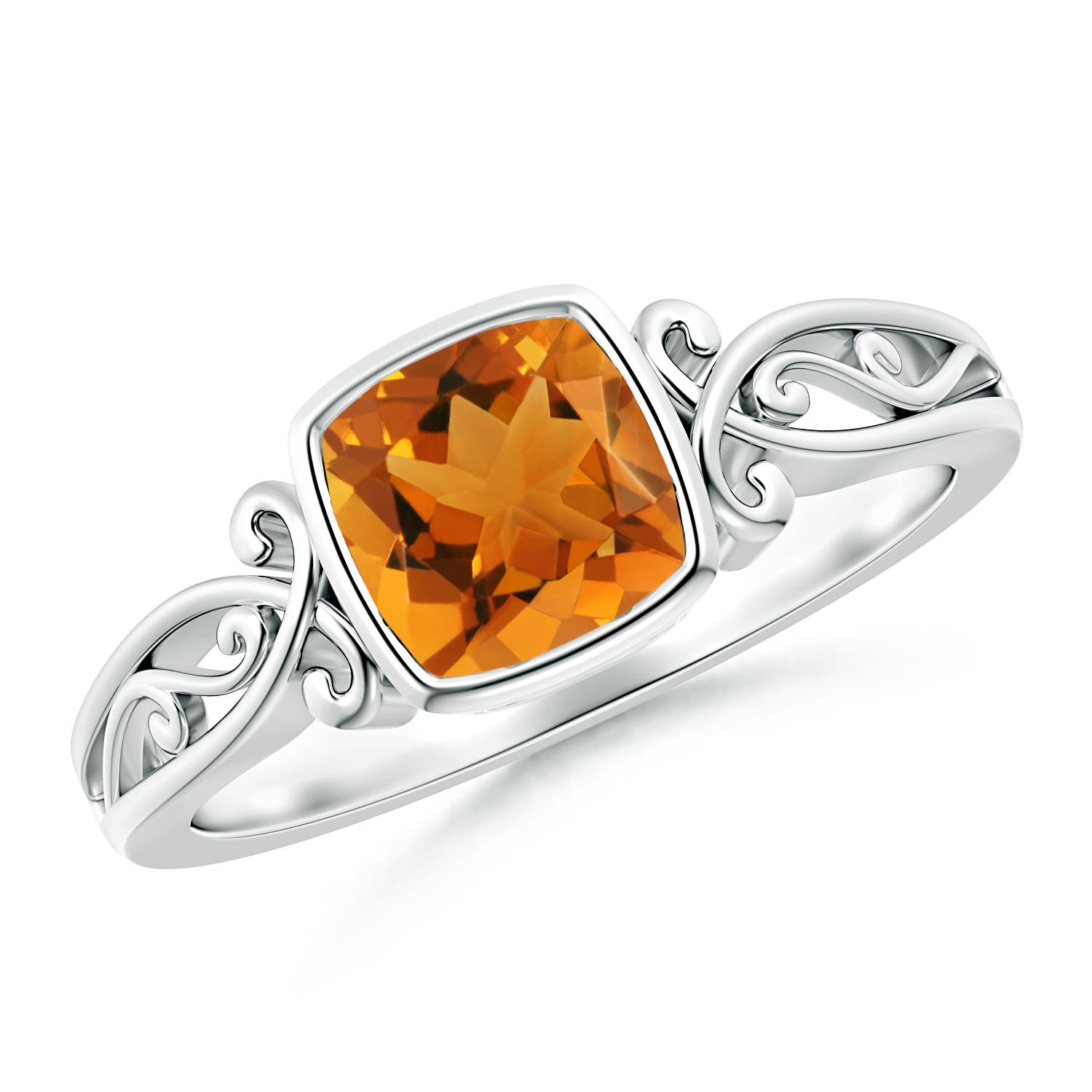 AAA - Citrine / 0.9 CT / 14 KT White Gold