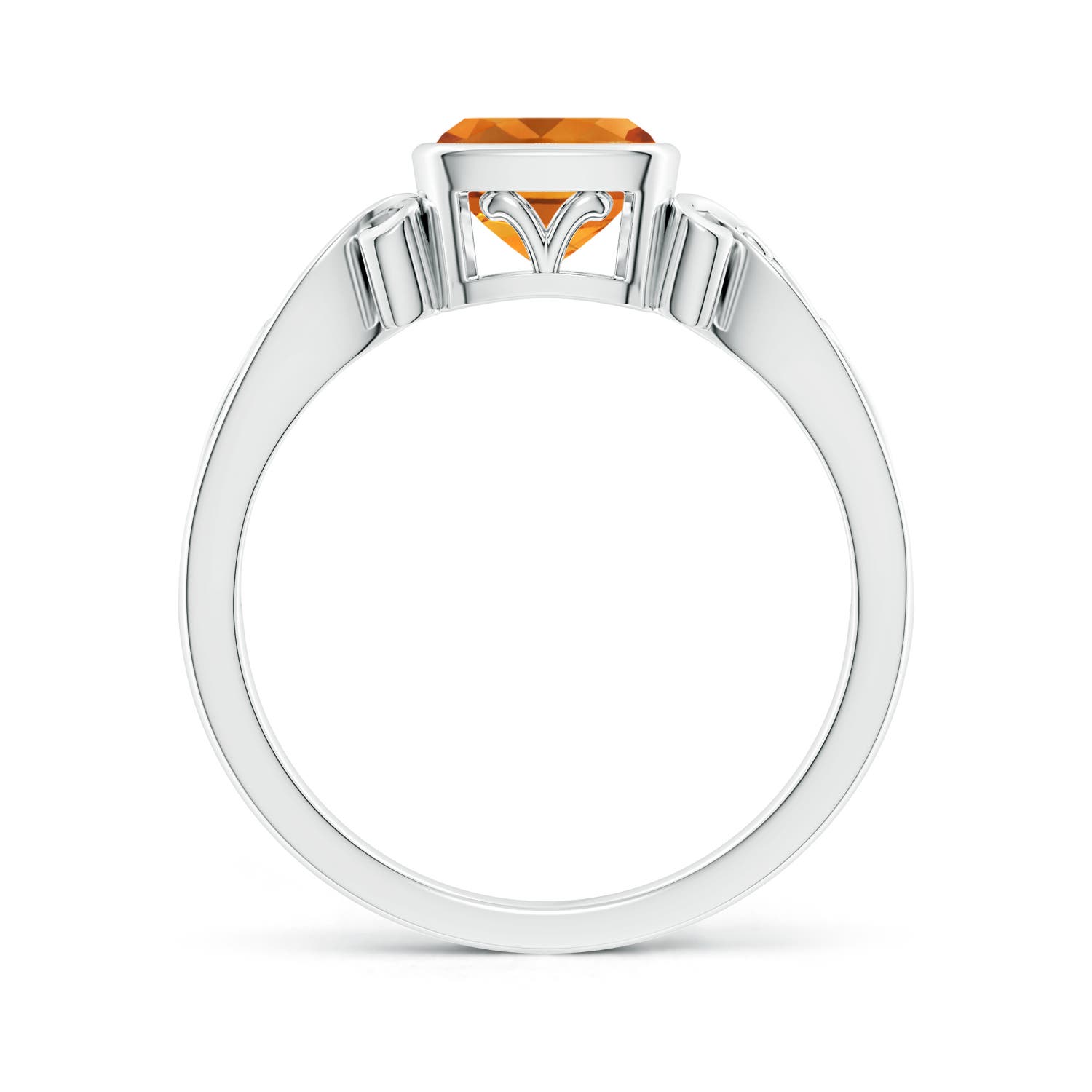 AAA - Citrine / 0.9 CT / 14 KT White Gold