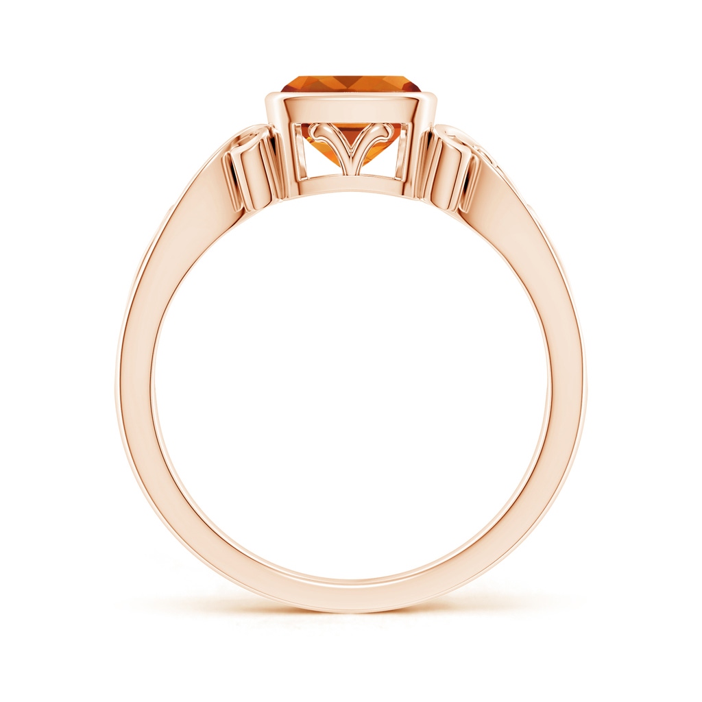 6mm AAAA Vintage Style Cushion Citrine Solitaire Ring in 10K Rose Gold Side 199