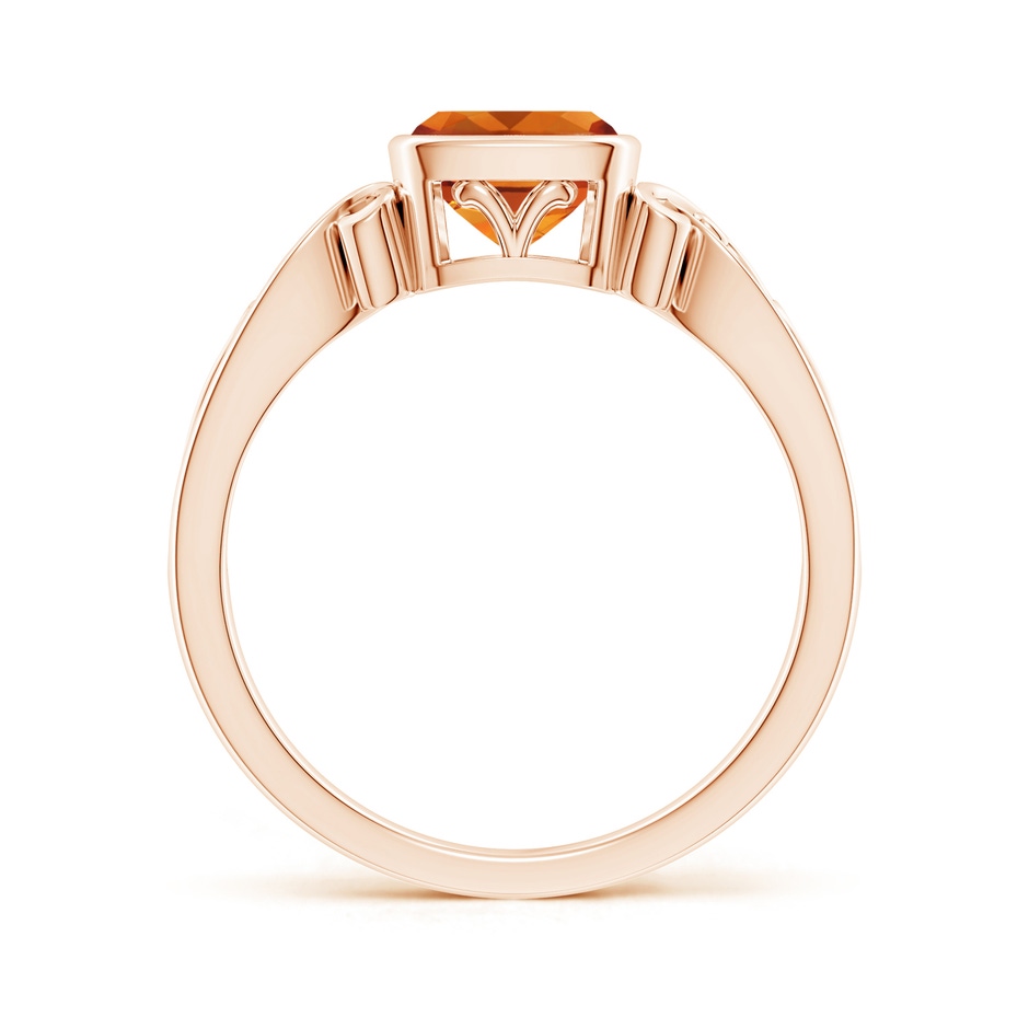 6mm AAAA Vintage Style Cushion Citrine Solitaire Ring in 10K Rose Gold side 199