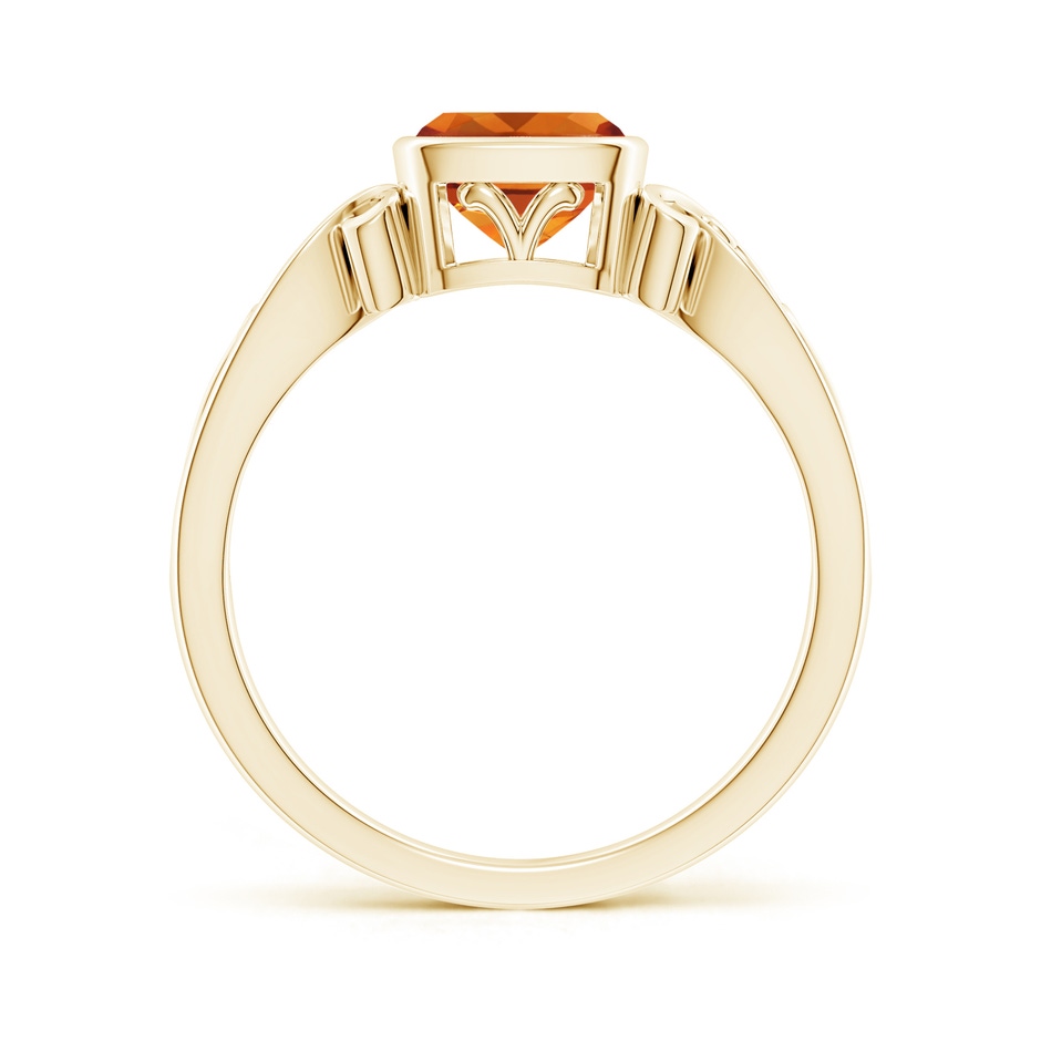 6mm AAAA Vintage Style Cushion Citrine Solitaire Ring in 18K Yellow Gold side 199