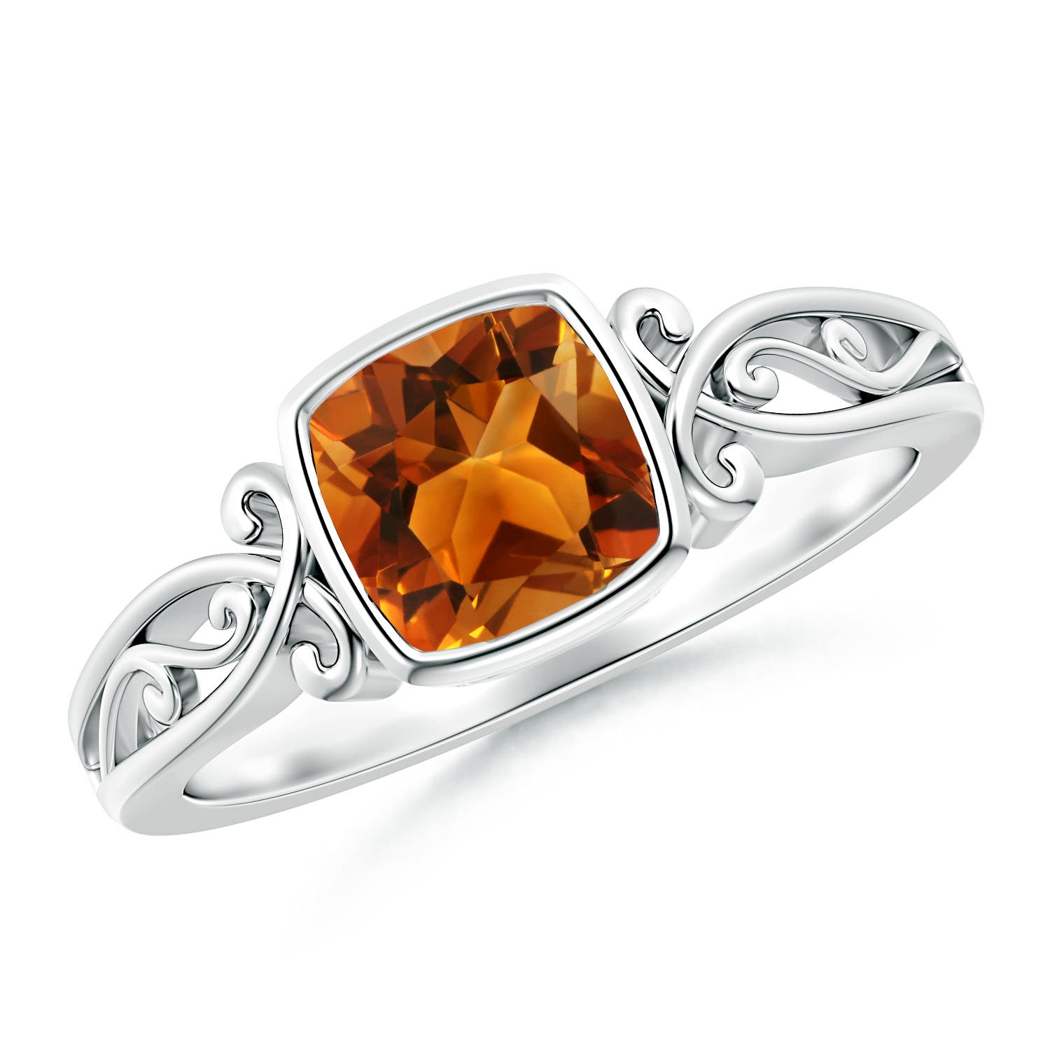 AAAA - Citrine / 0.9 CT / 14 KT White Gold