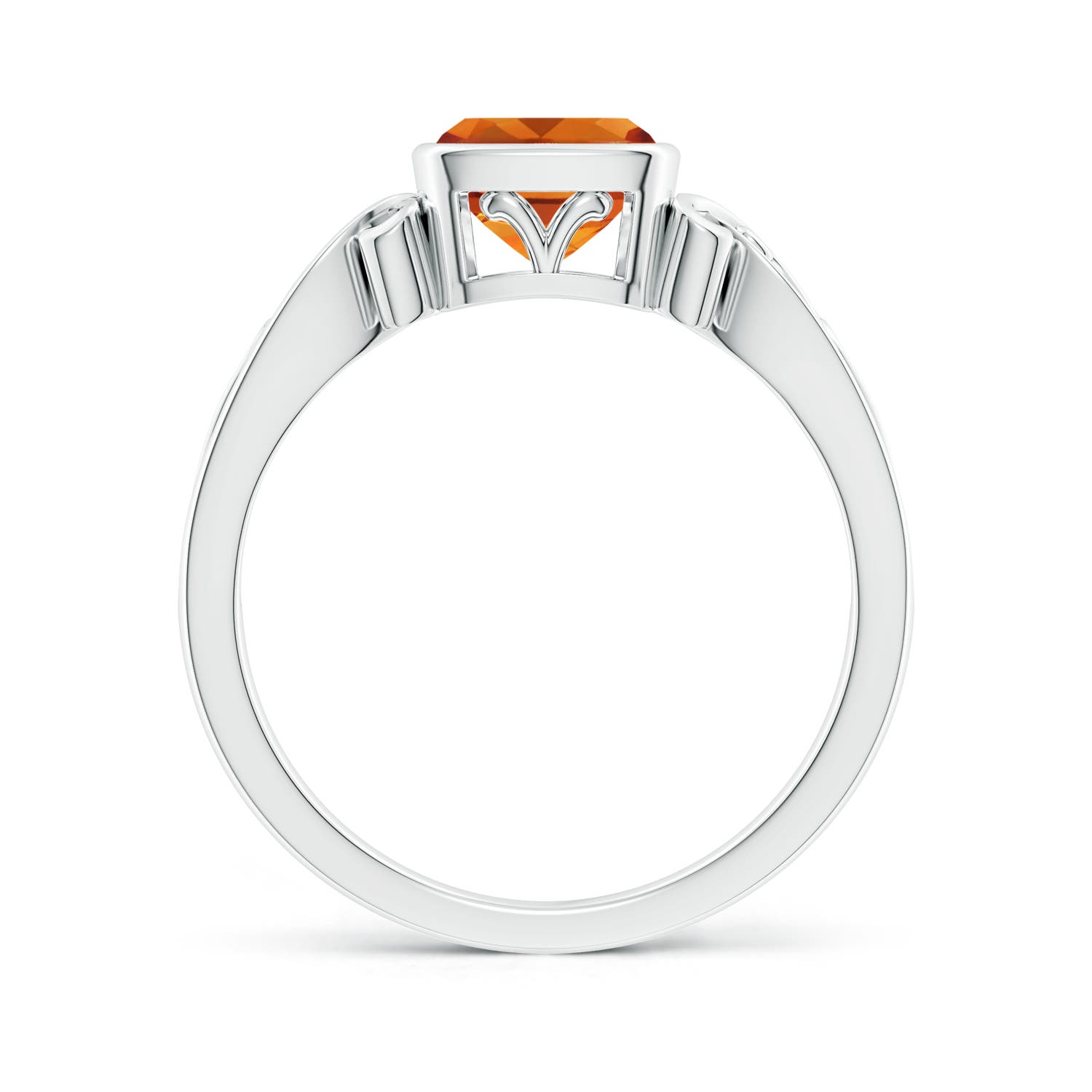 AAAA - Citrine / 0.9 CT / 14 KT White Gold